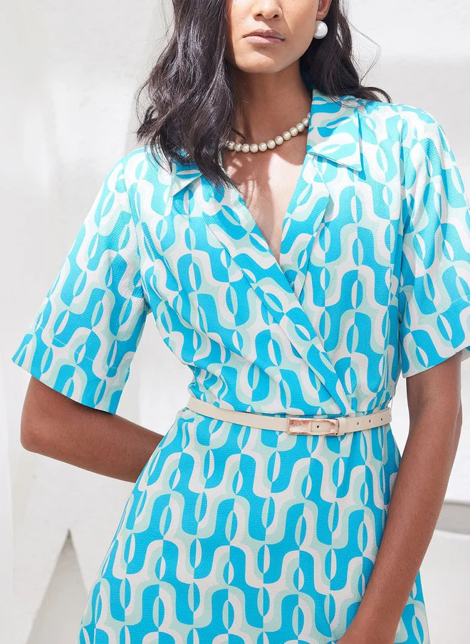 سولت اتاير SALT ATTIRE Women Abstract Printed A-Line Dress