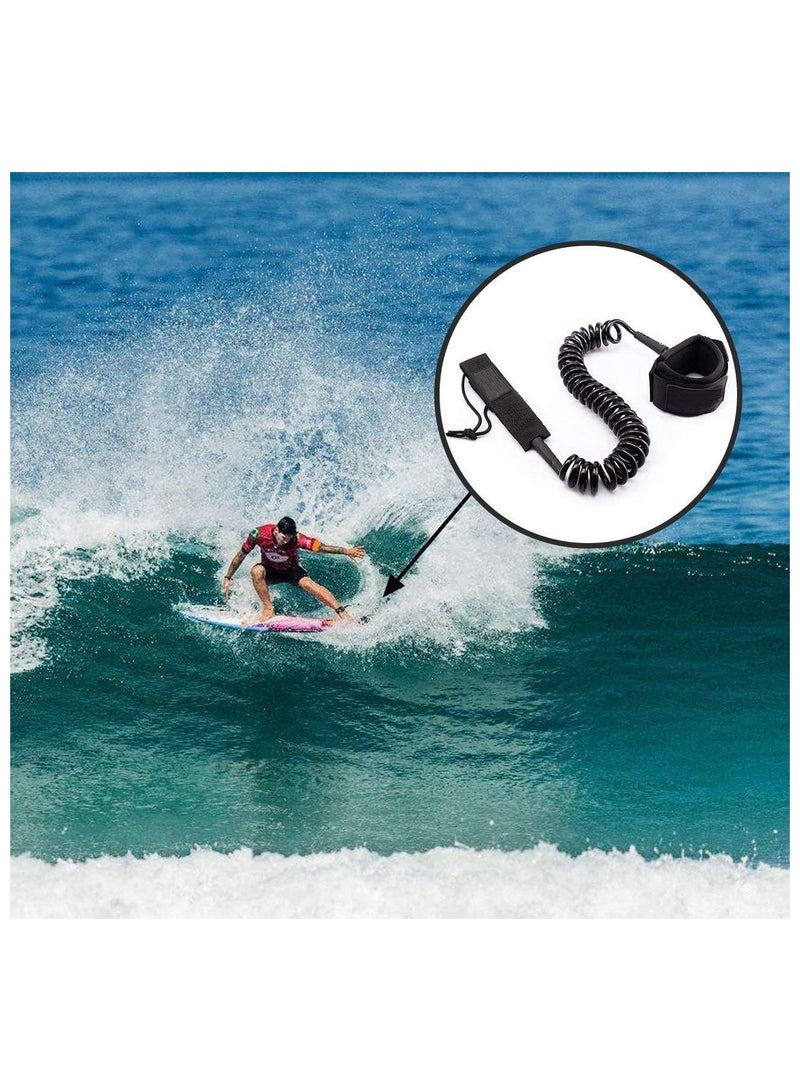 STX Leash Coiled 10' Paddle Board Leash – Strong 7mm Cord, Comfortable Neoprene Padded Ankle Cuff, Double Swivels, Anti-Rust, Flexible Surfboard Leash for SUP, Surf, and Water Sports - Image 2