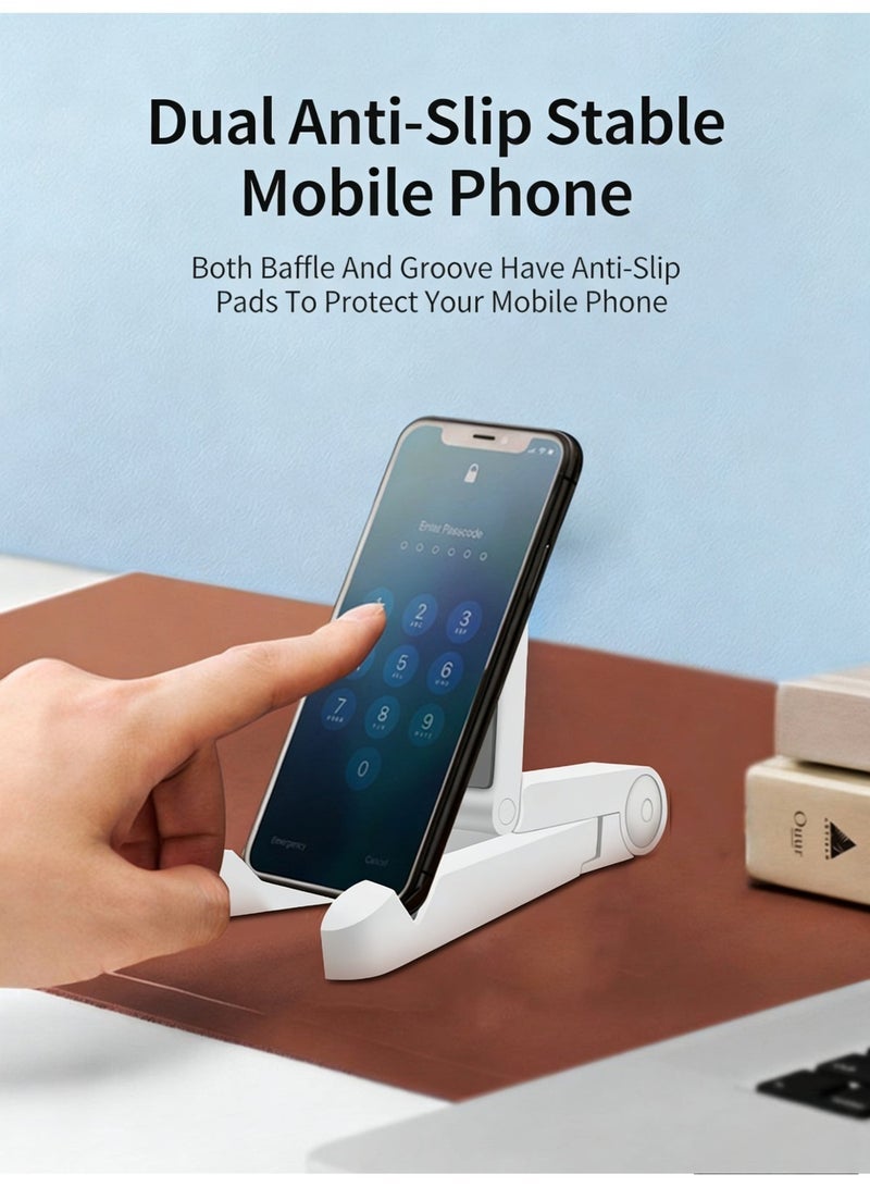 general Desktop Non-Slip Foldable Phone Stand, Compatible With Phones, IPads, And Tablets. Suitable For Studying, Working, And Watching Videos. Protects Your Neck And Shoulders. - White - Image 5