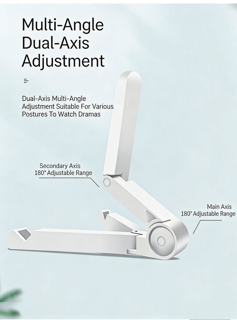 general Desktop Non-Slip Foldable Phone Stand, Compatible With Phones, IPads, And Tablets. Suitable For Studying, Working, And Watching Videos. Protects Your Neck And Shoulders. - White - Image 4