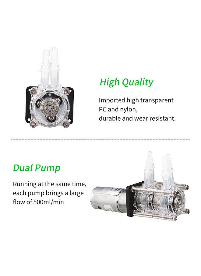 GROTHEN - Dosing Pump Dual Head Peristaltic Pump Water Liquid Pump Large Flow Rate Peristaltic Silicone Tube ID6.4xOD9.6mm Self-Priming 500mL/min Powerful Suction - Image 1