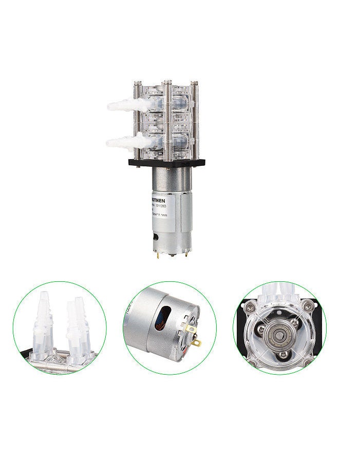 GROTHEN - Dosing Pump Dual Head Peristaltic Pump Water Liquid Pump Large Flow Rate Peristaltic Silicone Tube ID6.4xOD9.6mm Self-Priming 500mL/min Powerful Suction - Image 1