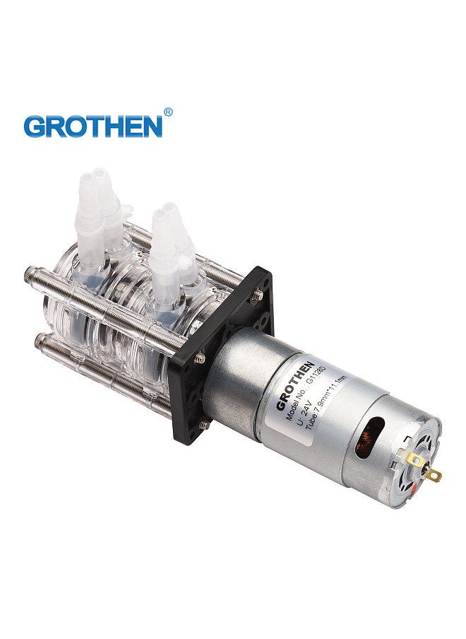 GROTHEN - Dosing Pump Dual Head Peristaltic Pump Water Liquid Pump Large Flow Rate Peristaltic Silicone Tube ID6.4xOD9.6mm Self-Priming 500mL/min Powerful Suction - Image 1