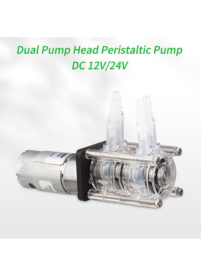 GROTHEN - Dosing Pump Dual Head Peristaltic Pump Water Liquid Pump Large Flow Rate Peristaltic Silicone Tube ID6.4xOD9.6mm Self-Priming 500mL/min Powerful Suction - Image 1