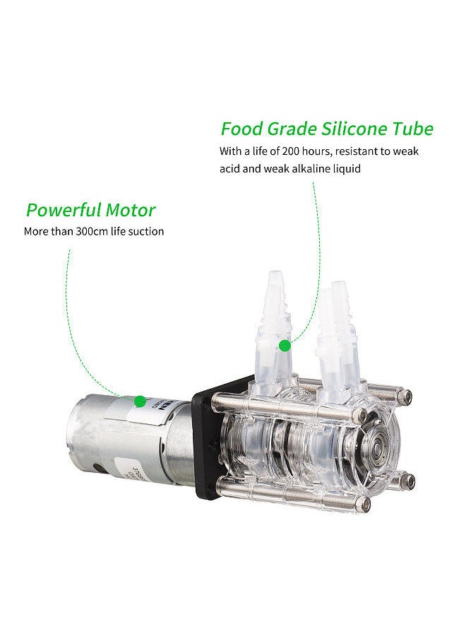 GROTHEN - Dosing Pump Dual Head Peristaltic Pump Water Liquid Pump Large Flow Rate Peristaltic Silicone Tube ID6.4xOD9.6mm Self-Priming 500mL/min Powerful Suction - Image 1