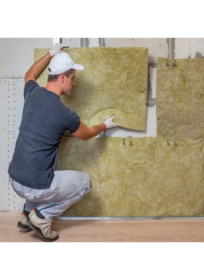 Rock Wool Thermal Insulation 150 Cm Noise Reduction Coefficient And Room Soundproofing Fiber Waterproof Isolation Roll Mineral Wool Insulation Board High Temperature Etc.Pack Of 8