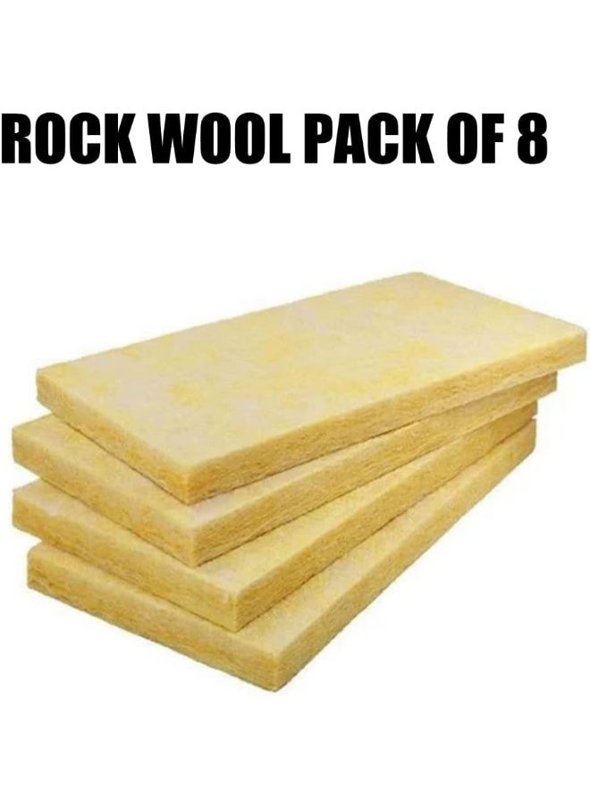 Rock Wool Thermal Insulation 150 Cm Noise Reduction Coefficient And Room Soundproofing Fiber Waterproof Isolation Roll Mineral Wool Insulation Board High Temperature Etc.Pack Of 8