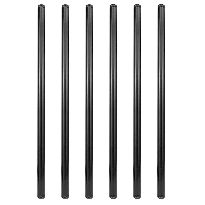 GeilSpace 6 Pack 1/2" Ã— 30" Pre-Cut Black Metal Pipe, Industrial Steel Fits Standard Half Inch Black Threaded Pipes and Fittings - Vintage DIY Industrial Shelving (1/2" Ã— 30")