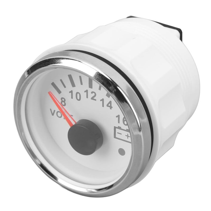 Asixxsix Digital Voltage Meter 52mm Boat Gauge DC9 32V with Backlight for RV Yachts Fishing Boats Ships 7 Light Colors 52mm Universal Voltmeter (White Plate Silver Cover) - Image 5