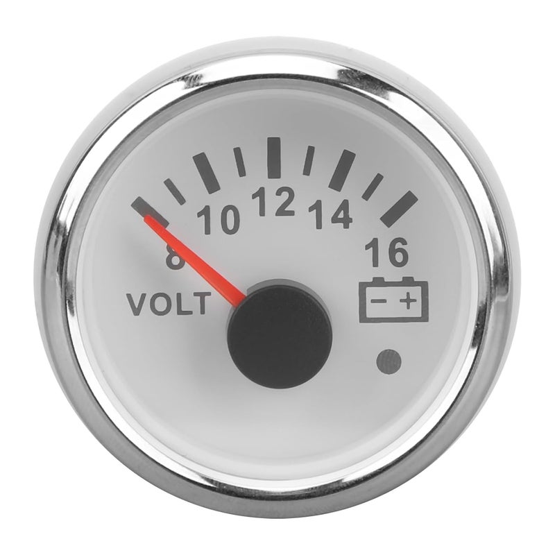 Asixxsix Digital Voltage Meter 52mm Boat Gauge DC9 32V with Backlight for RV Yachts Fishing Boats Ships 7 Light Colors 52mm Universal Voltmeter (White Plate Silver Cover) - Image 3