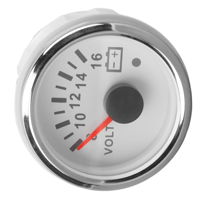 Asixxsix Digital Voltage Meter 52mm Boat Gauge DC9 32V with Backlight for RV Yachts Fishing Boats Ships 7 Light Colors 52mm Universal Voltmeter (White Plate Silver Cover) - Image 4