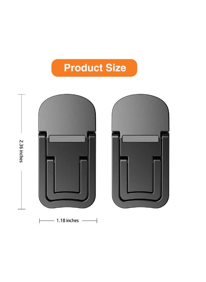 شابية حامل كمبيوتر محمول صغير قابل للطي من سبائك الزنك، حامل لوحة مفاتيح كمبيوتر محمول بزاويتين قابلتين للتعديل، حامل كمبيوتر محمول لاصق غير مرئي ورافعة لوحة مفاتيح للمكتب (أسود) - Image 5