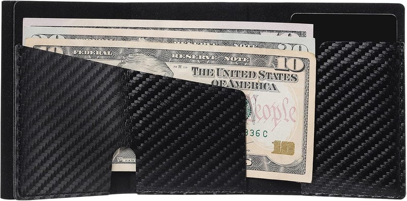 Conceal Plus Smart Pop Up Wallet for Men | RFID Blocking Minimalist Slim Wallet with Card Ejector | Carbon Fiber Front Pocket Wallet | Compact Travel Card Holder for 4-6 Cards & Cash - Image 3