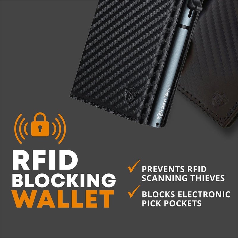 Conceal Plus Smart Pop Up Wallet for Men | RFID Blocking Minimalist Slim Wallet with Card Ejector | Carbon Fiber Front Pocket Wallet | Compact Travel Card Holder for 4-6 Cards & Cash - Image 4