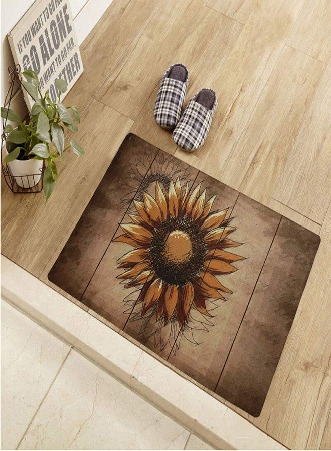 Attraction Design Rubber Welcome Door Mat, Decorative Indoor Outdoor Doormat Non Slip Front Door Mat, Easy to Clean Low Profile Mat for Entry Patio Garage High Traffic Areas, 17.3" x 29" (Artistic Sunflower) - Image 3