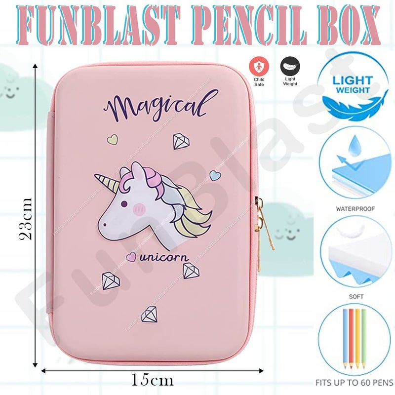 FunBlast Stationary Combo Gift Set for Kids - Pencil Set, Pencil Set for Kids for School, Sharpener for Kids, Return Gifts for Kids, Unicorn Pouch for Girls, Stationary Set for Kids - Image 3