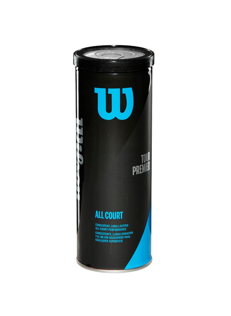 Wilson Tour Premier All Court Yellow Tennis Balls - 3 Ball Can - Image 2