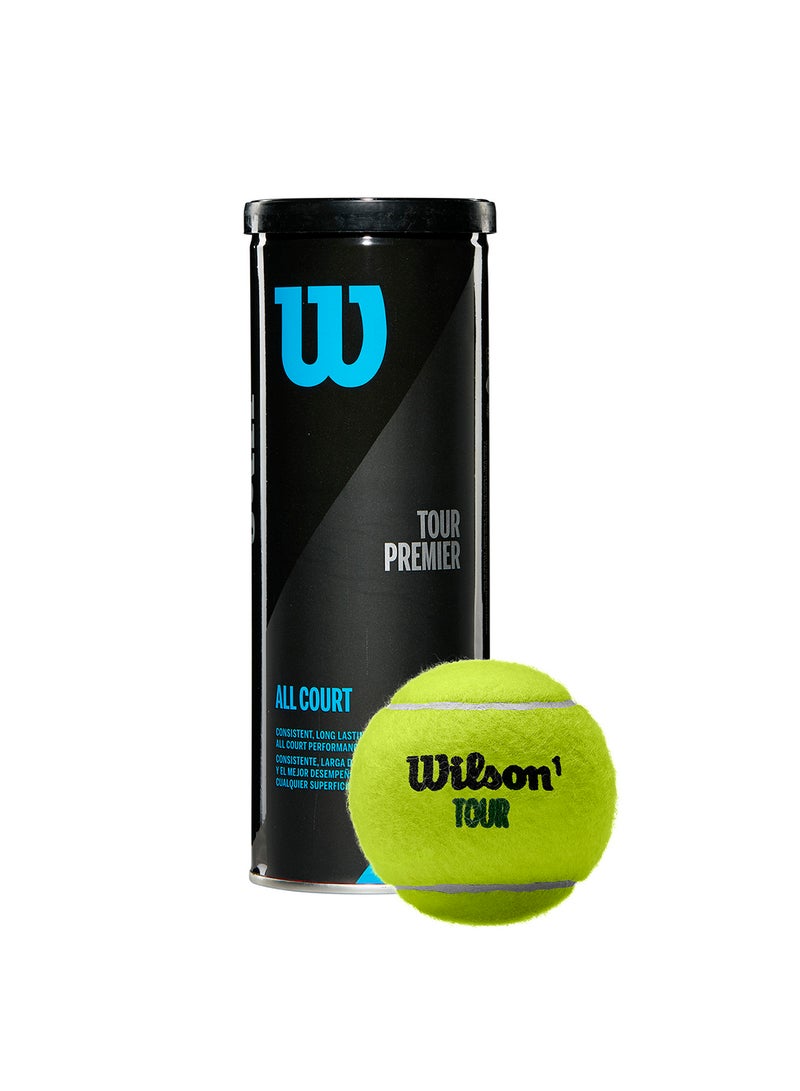 Wilson Tour Premier All Court Yellow Tennis Balls - 3 Ball Can - Image 5