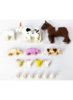 Brick Loot Farm Animal Toy Pet Pack, Toy Building Block Lego Minifigures Accessories, For Adults & Kids Age 6+, 100% Compatible With Major Brands, Cows, Chickens, Pig, Sheep, Eggs, Horses, 16 Pieces  - Image 2