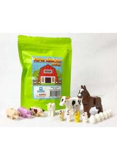Brick Loot Farm Animal Toy Pet Pack, Toy Building Block Lego Minifigures Accessories, For Adults & Kids Age 6+, 100% Compatible With Major Brands, Cows, Chickens, Pig, Sheep, Eggs, Horses, 16 Pieces  - Image 1