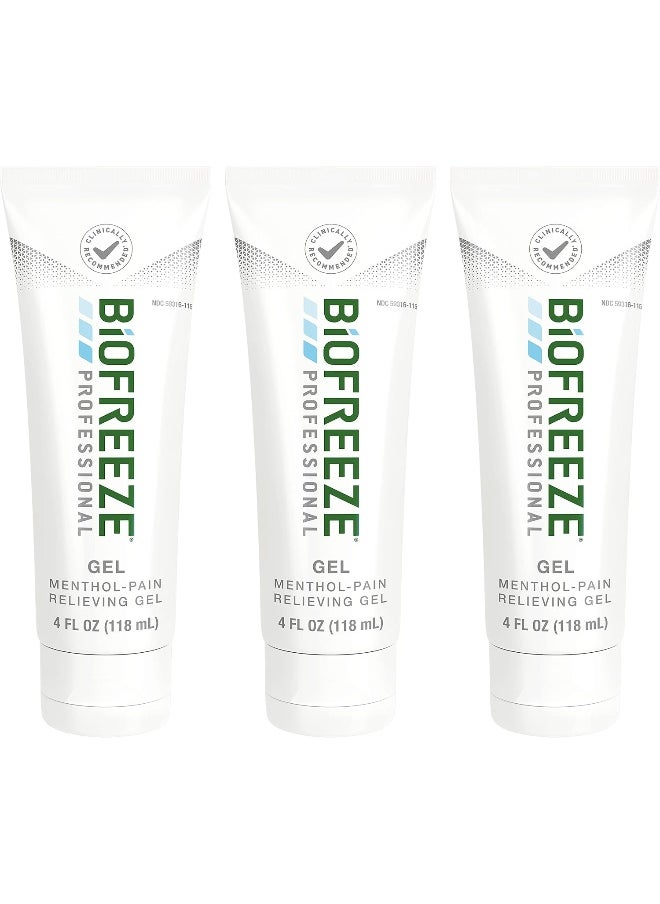 Biofreeze Professional Pain Relief Gel, 4 Oz. Tube, Green, Pack Of 3  - Image 1