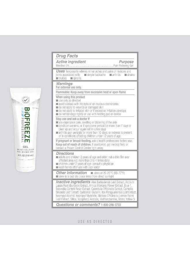 Biofreeze Professional Pain Relief Gel, 4 Oz. Tube, Green, Pack Of 3  - Image 2