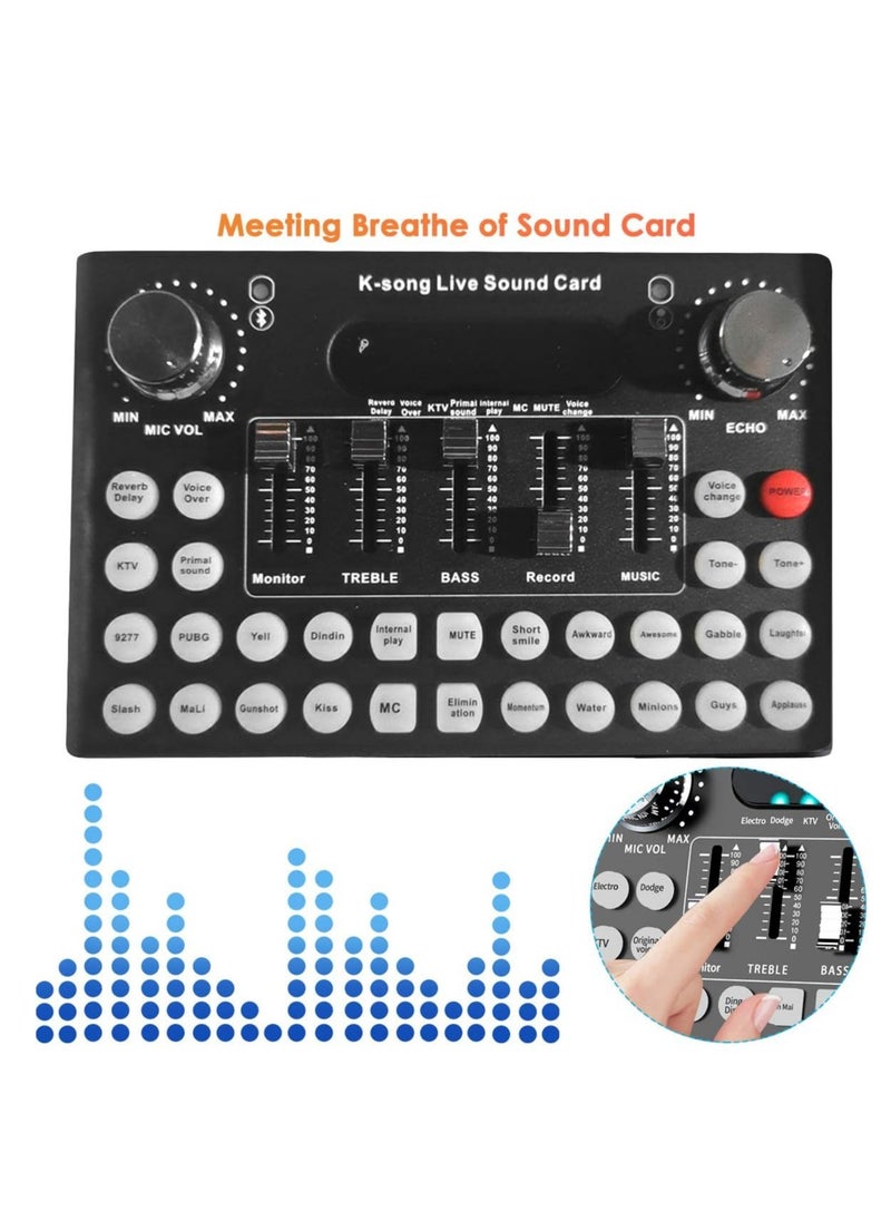 ELTRAZONE F007 Sound Card Microphone Mixing Console Live Broadcast Singing  - Image 5
