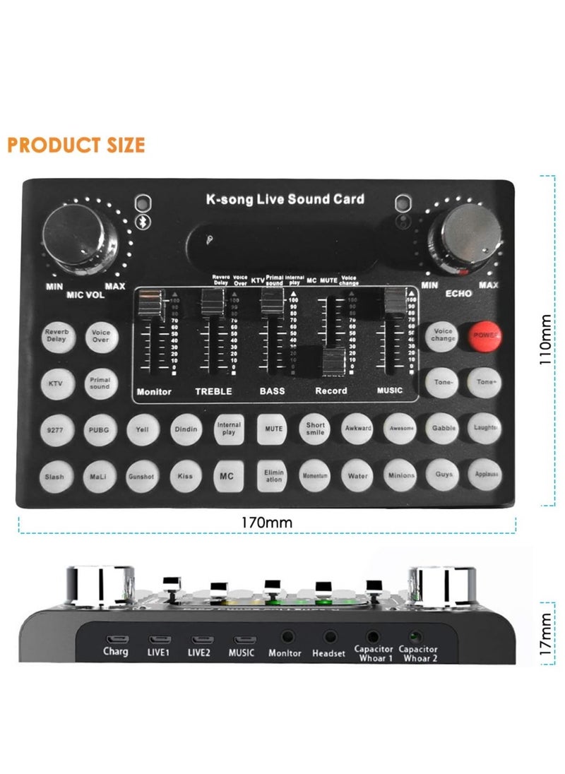 ELTRAZONE F007 Sound Card Microphone Mixing Console Live Broadcast Singing  - Image 4