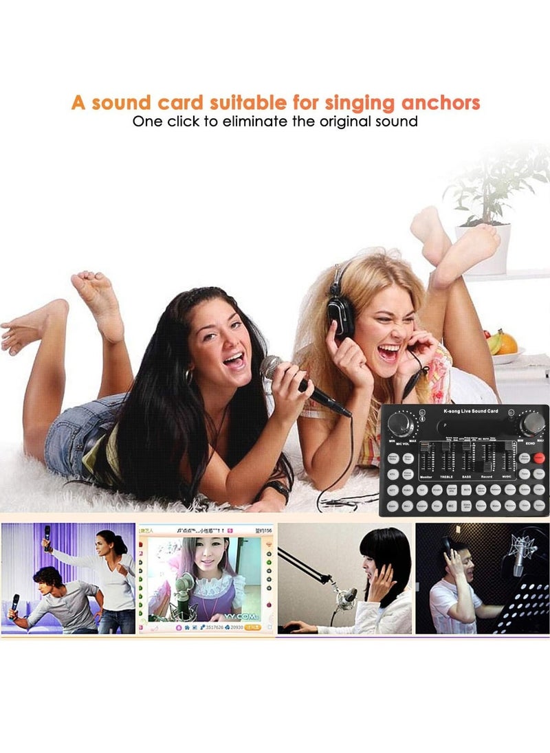 ELTRAZONE F007 Sound Card Microphone Mixing Console Live Broadcast Singing  - Image 2
