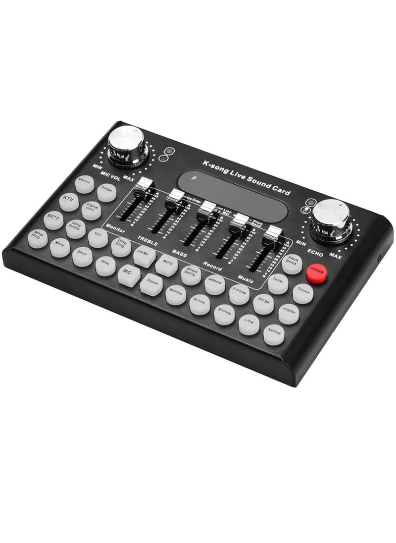 ELTRAZONE F007 Sound Card Microphone Mixing Console Live Broadcast Singing  - Image 1