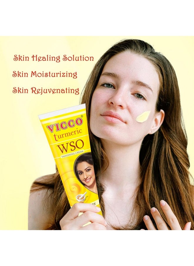 VICCO Turmeric Wso Skin Cream Turmeric Face Cream Turmeric Cream Suitable For All Skin Types 100% Natural (Pack Of 3 X 2.82 Oz)  - Image 2