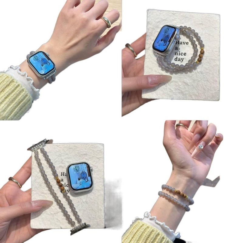 سوار ساعة ذكية سوار راتنج متوافق مع Apple Watch بملاءمة قابلة للتعديل وحزام بديل للاستخدام اليومي باللون أسود قابل للتعديل باللون الأسود - Image 2