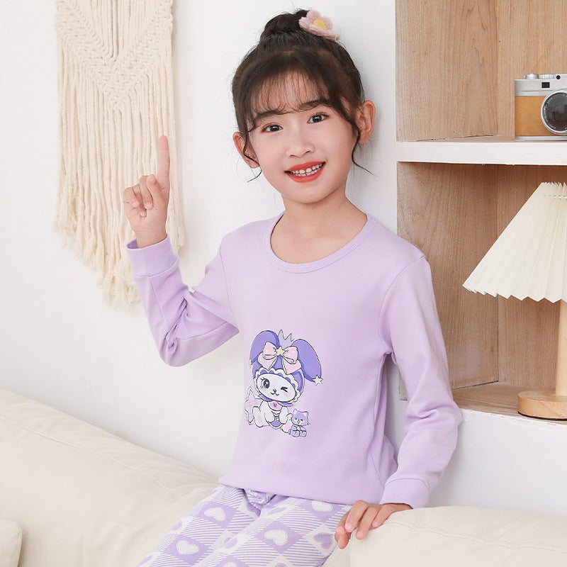 2024 Children'S Clothing Children'S Thermal Underwear Suit Boys And Girls Autumn Clothes Autumn Pants Children'S Pajamas Home Clothes - Image 5