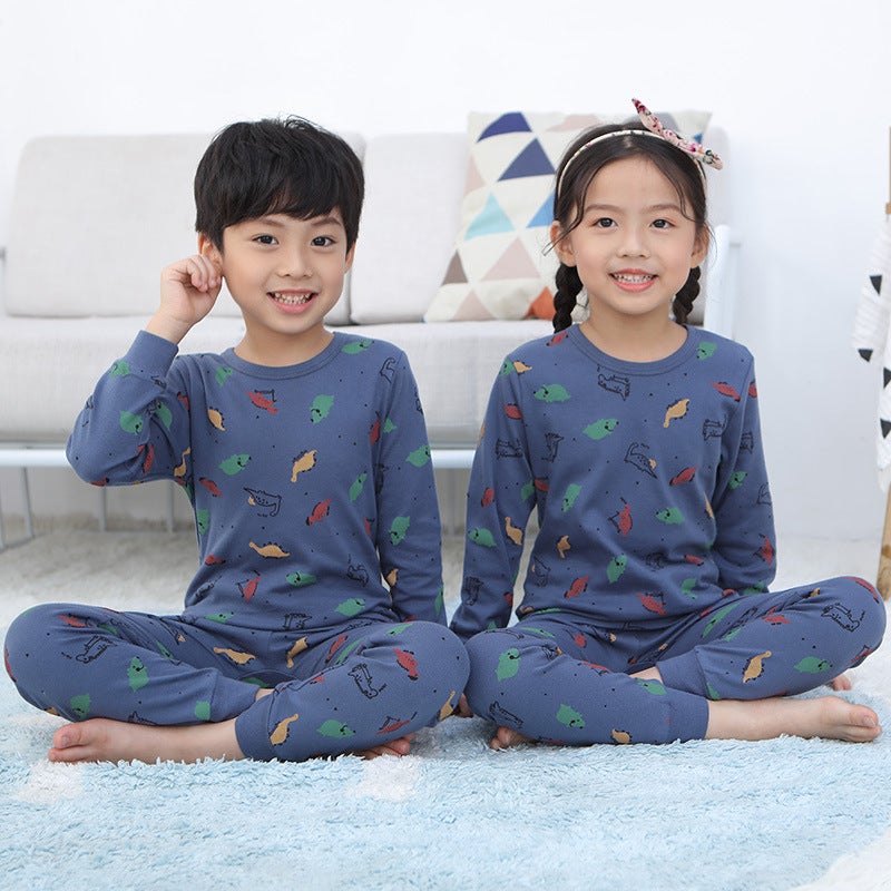2024 Children'S Clothing Children'S Thermal Underwear Suit Boys And Girls Autumn Clothes Autumn Pants Children'S Pajamas Home Clothes - Image 1