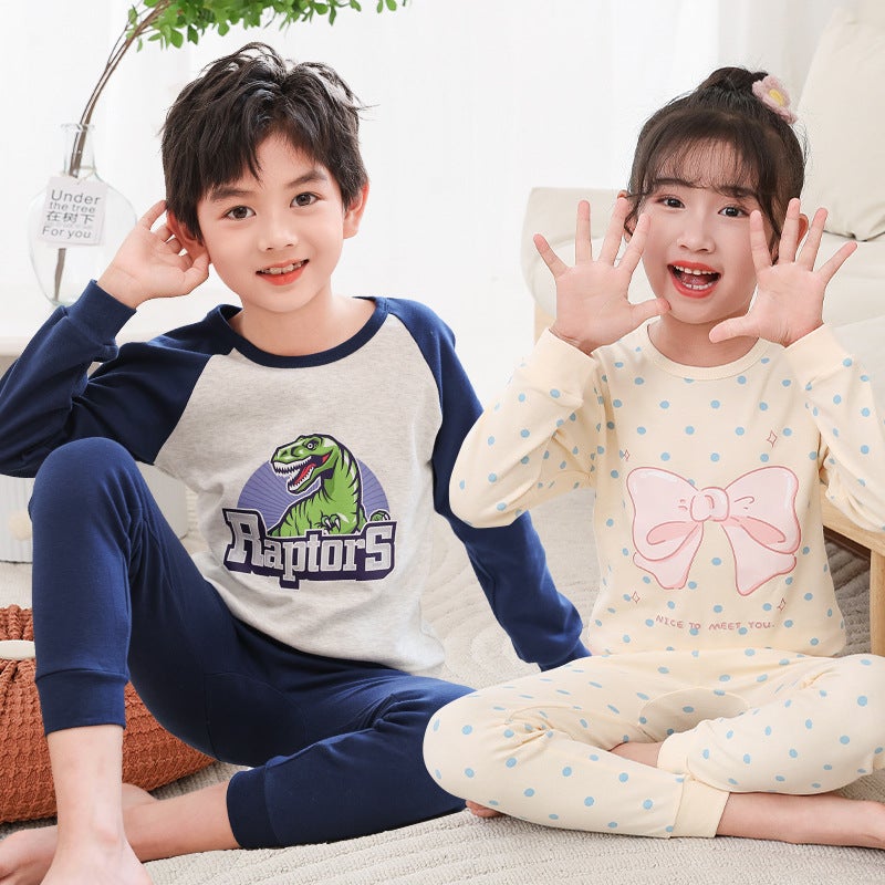 2024 Children'S Clothing Children'S Thermal Underwear Suit Boys And Girls Autumn Clothes Autumn Pants Children'S Pajamas Home Clothes - Image 2
