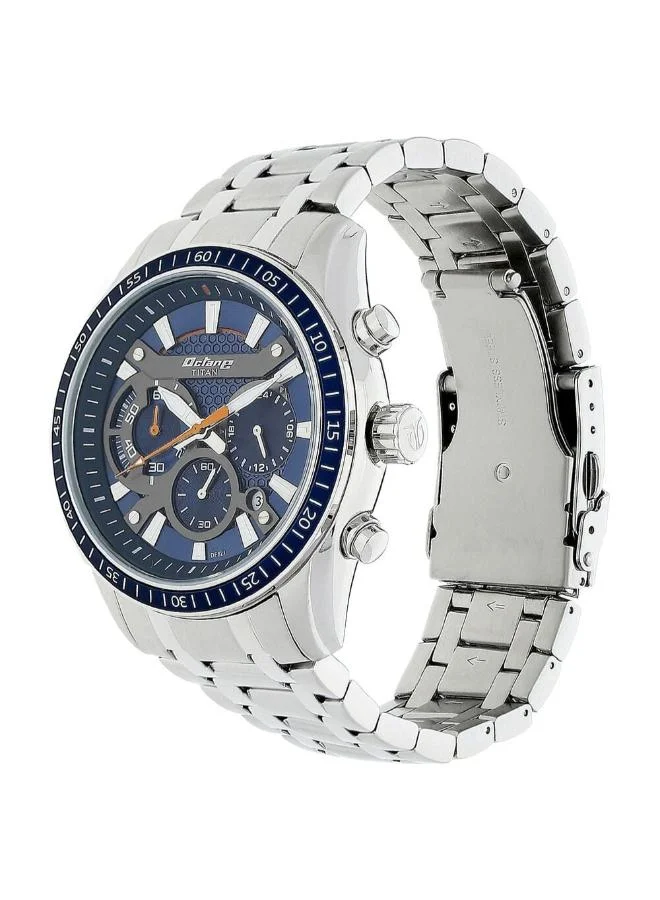 تيتان Men's Stainless Steel Chronograph Watch 90077KM02 - 46 mm
