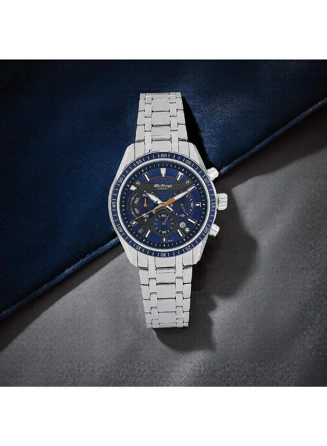 تيتان Men's Stainless Steel Chronograph Watch 90077KM02 - 46 mm