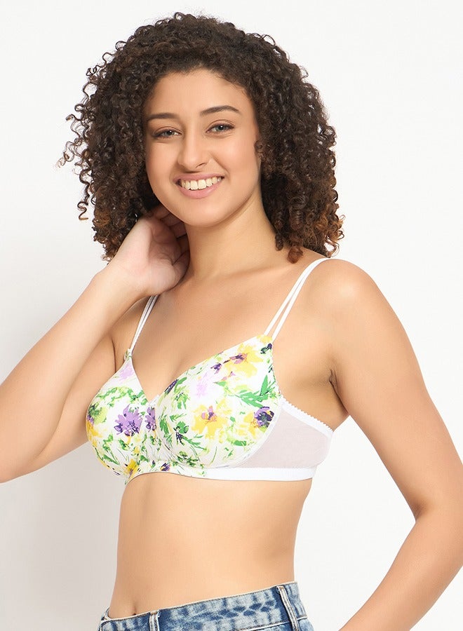 Clovia Clovia Pack of 2 Padded Non-Wired Full Cup Floral Print T-shirt Bra - Image 5