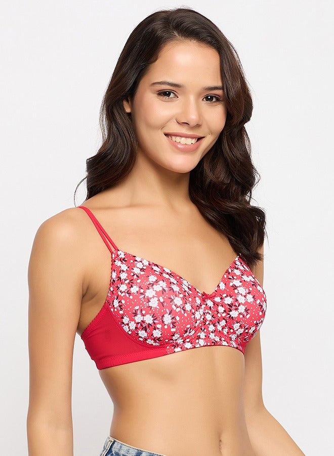 Clovia Clovia Pack of 2 Padded Non-Wired Full Cup Floral Print T-shirt Bra - Image 3
