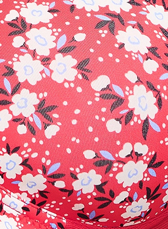 Clovia Pack of 2 Padded Non-Wired Full Cup Floral Print T-shirt Bra