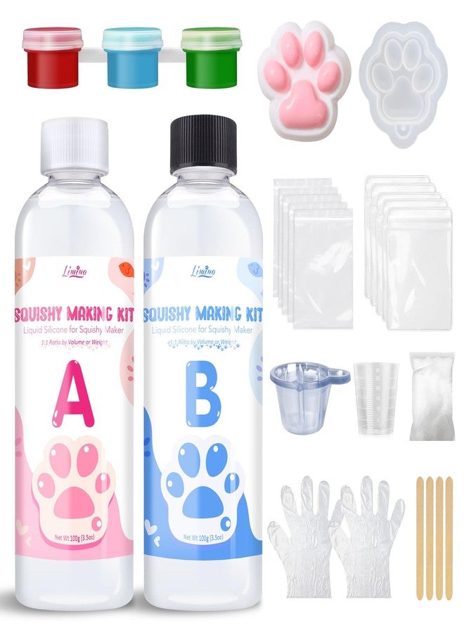 Limino Liquid Silicone for Taba Squishy Kit - 7oz 1:1 AB Ratio Mixed Super Soft Silicone Rubber for Squishy Maker, Perfect DIY Stress Relief Gift Making Kit for Taba Squishy, Taba Bear, Flocking Cat's Paw - Image 1