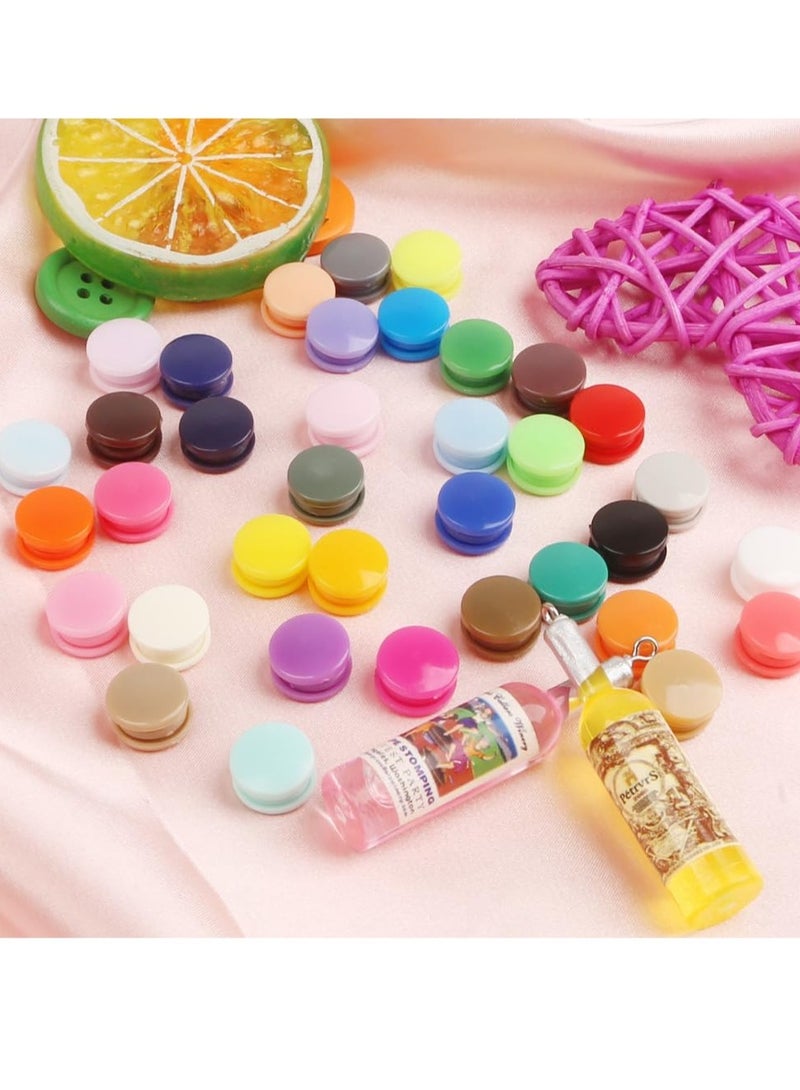Excefore 240 Sets Resin Snaps Buttons, No-Sew T5(12mm) Resin Plastic Snaps Button, Suitable for Crafts Cloth, Leather, Rain Coat, Bibs  - Image 3
