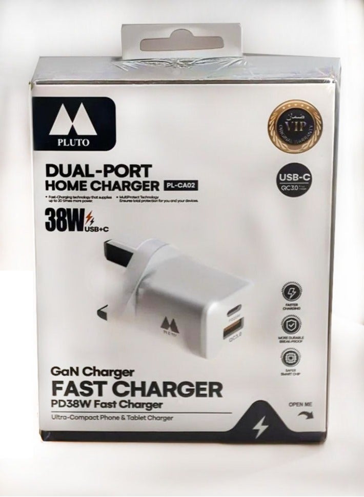 Pluto 38W Dual Port Fast Charger Power Up Your Devices Efficiently - Image 1