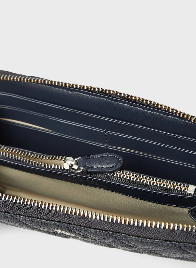 Lauren Ralph Lauren Plaid Quilted Zip Around Wallet