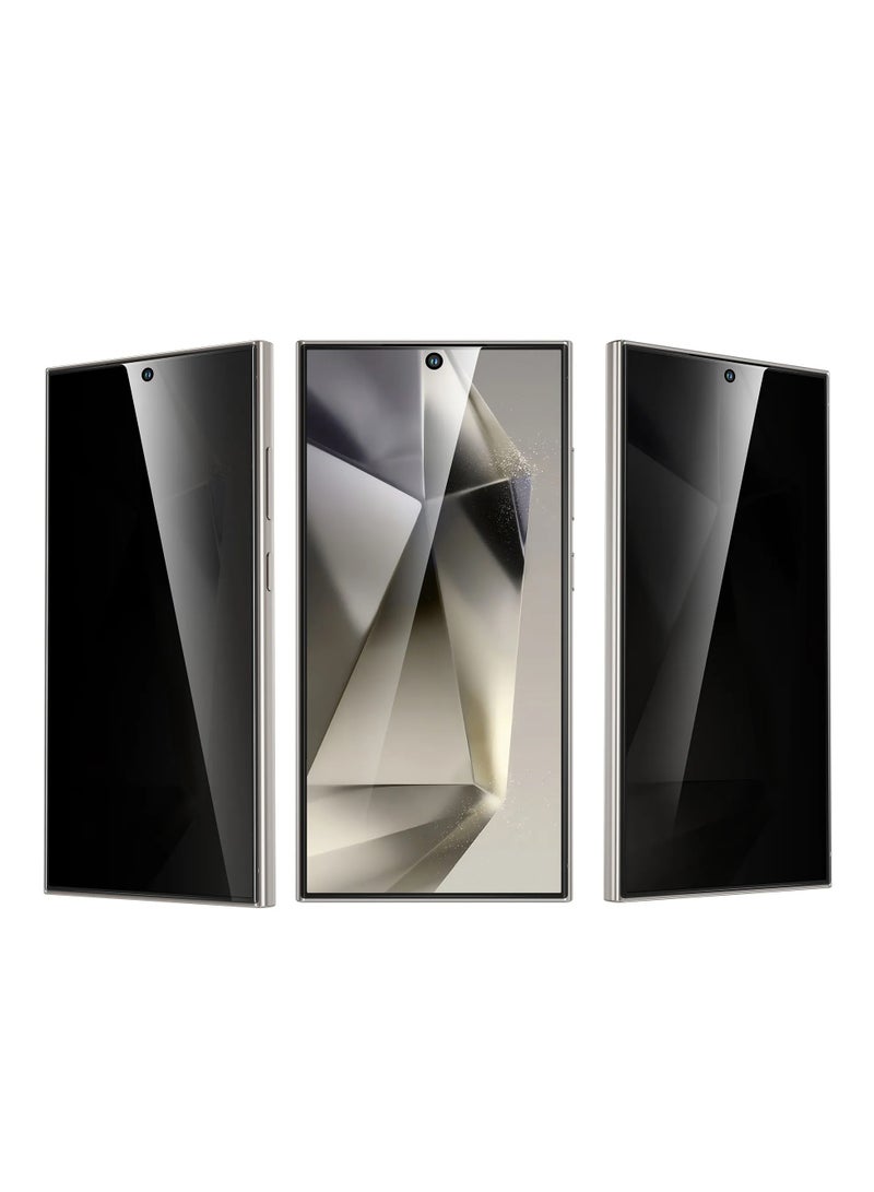 جرين ليون زجاج حماية الخصوصية Samsung Galaxy S24 Ultra 9H / فتح بصمة الإصبع / خالي من الفقاعات / مقاومة الشحوم / متانة عالية / استجابة عالية - أسود - Image 4
