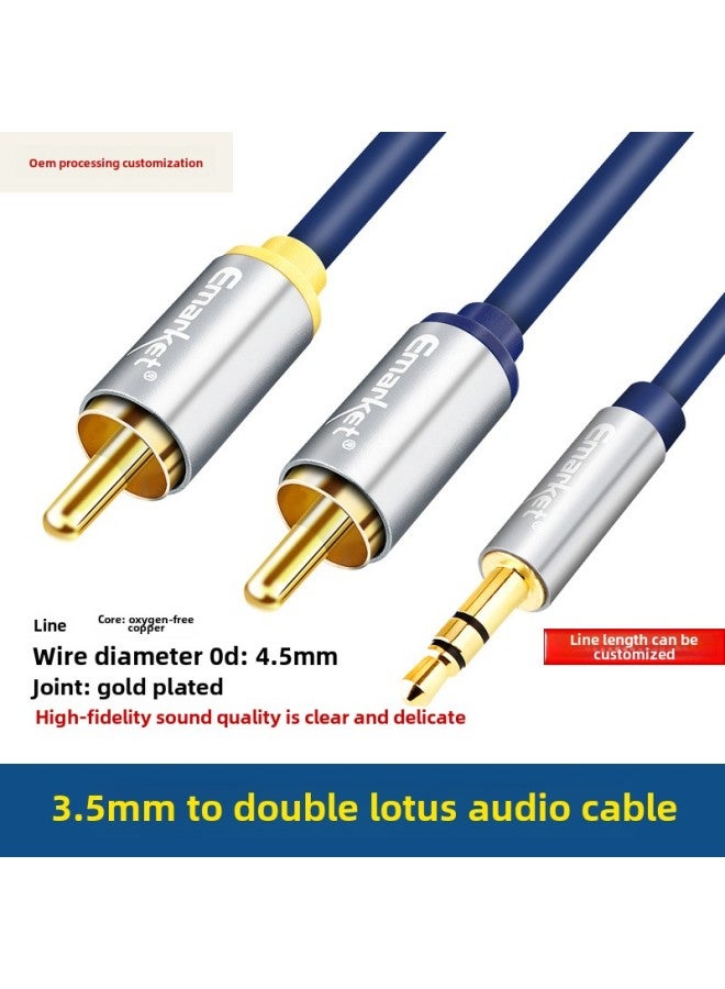 Two-on-two Canon Line Speaker Adapter Male-to-female Microphone Line 3.5mm One-on-two Lotus Head Audio Line-Color:3.5 To Double Lotus Audio Cable-Length:20 M  - Image 1