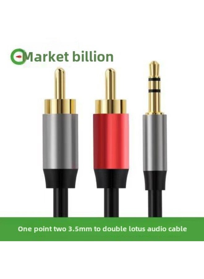 Two-on-two Canon Line Speaker Adapter Male-to-female Microphone Line 3.5mm One-on-two Lotus Head Audio Line-Color:3.5 To Double Lotus Audio Cable-Length:20 M  - Image 2
