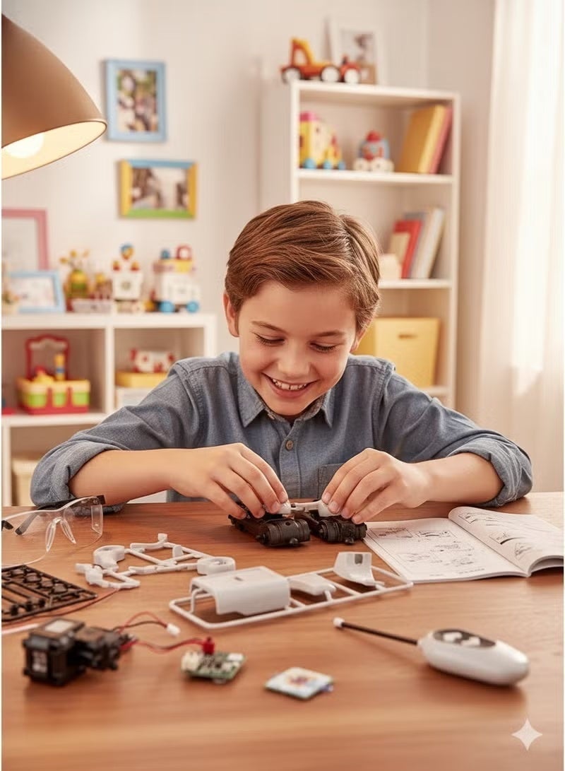 Saudi Select Build Your Own RC Figures & Robots: STEM DIY Remote Control Robot Dog, Battery-Powered, Automatic Crawler, Fun Electronics for Kids and Family Learning Toy - Image 4