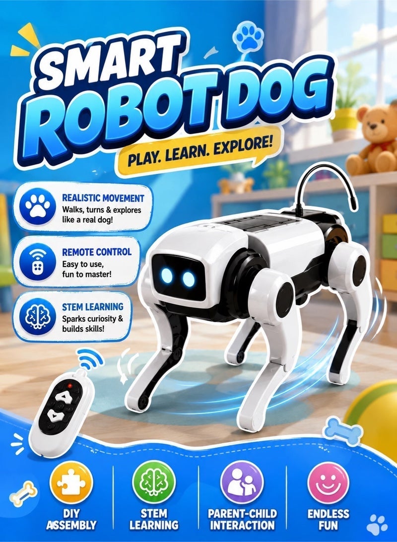 Saudi Select STEM DIY Remote Control Robot Dog, Battery-Powered, Automatic Crawler, Fun Electronics for Kids and Family Learning Toy - Image 1