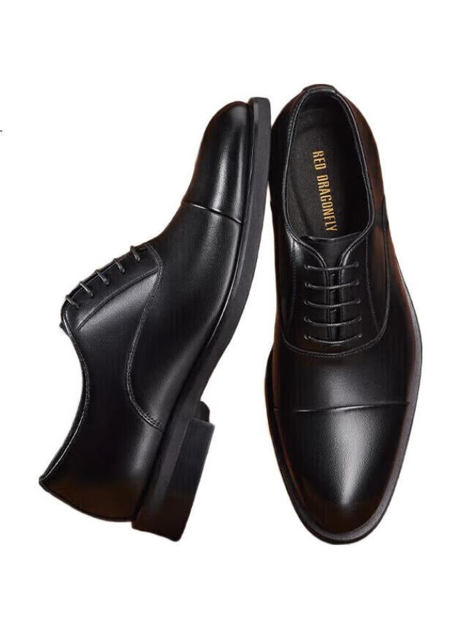 RED DRAGONFLY Hongqingting Derby Shoes For Men, Business Formal Shoes, Three-Joint Professional Leather Shoes, Men'S Wedding Shoes, Wta33283, Black, Size 41 - Image 1